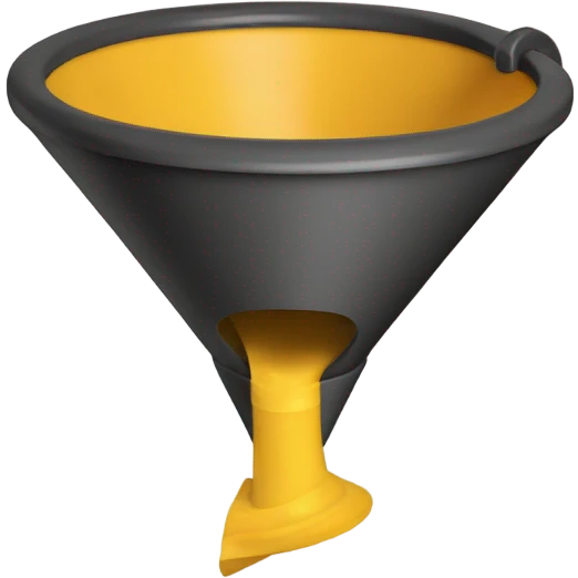 A funnel with a handle emoji