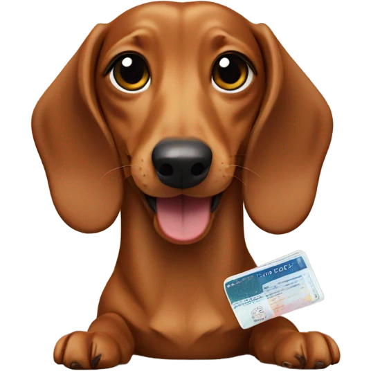 dachshund eats passport emoji