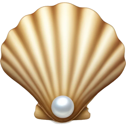 Beige shell with Pearl  emoji