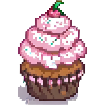 cupcake with pink icing emoji