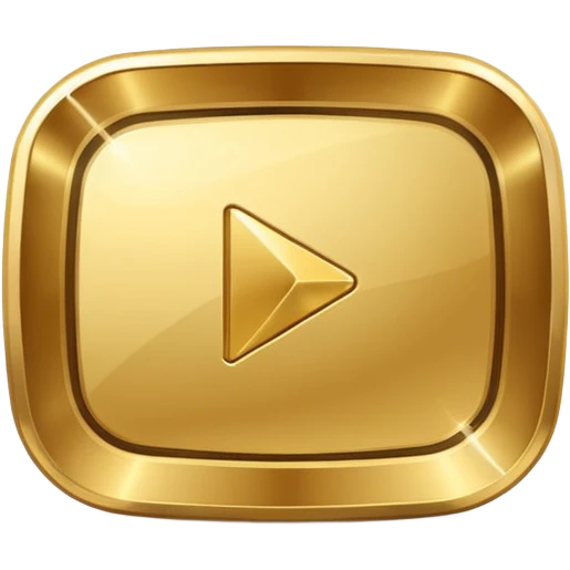 youtube golden play button with res edges emoji
