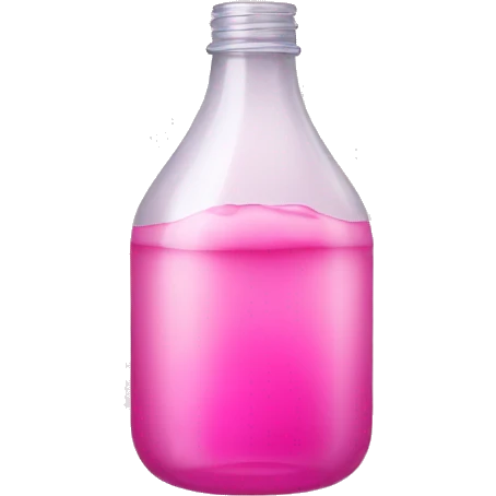 plastic bottle with crystaline pink liquid emoji