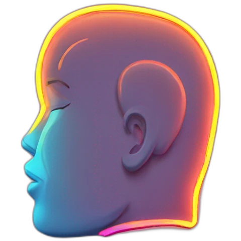 Juicy booty neon sign style man emoji