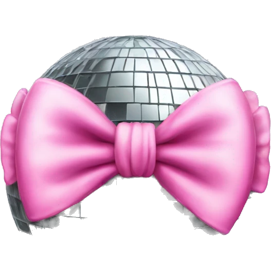 mirrorball with pink bow emoji