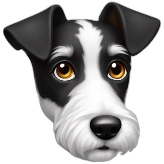 Fox terrier noir et blanc emoji
