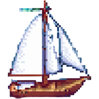 a sailboat pixel art style emoji