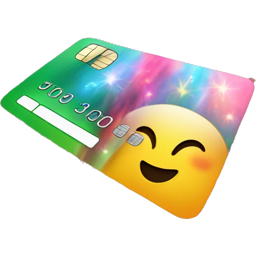 credit card with fireworks emoji