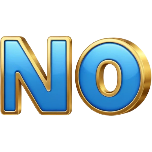 the word "no" in blue and gold emoji