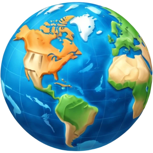 3d planet earth with building emoji