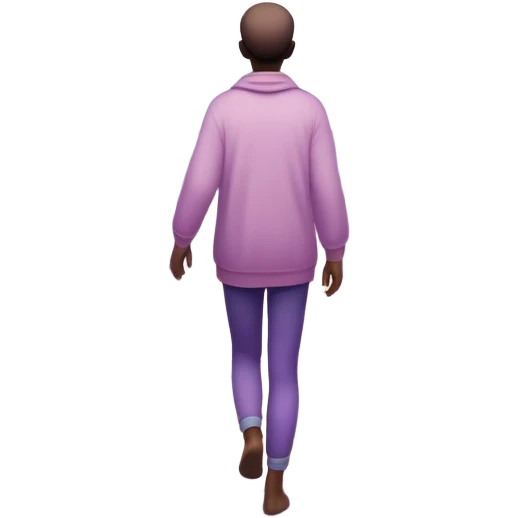 A small figure walks back across a foggy bridge, holding soft pink and purple orbs in each hand—symbolizing compassion and forgiveness. A gentle heart aura trails behind them, showing healing in motion. emoji