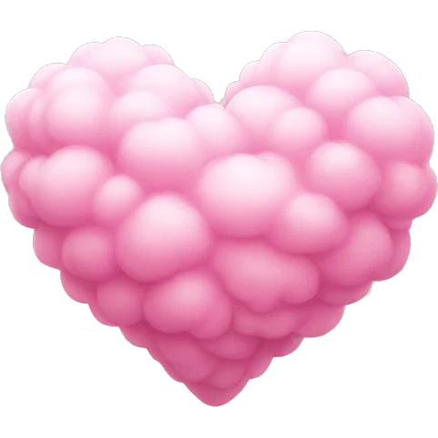 Pink puff cloud heart emoji