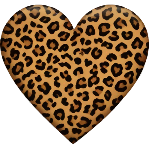 create a heart with leopard print emoji