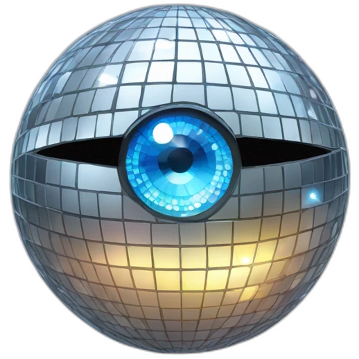 Disco ball with shining diamond eye emoji