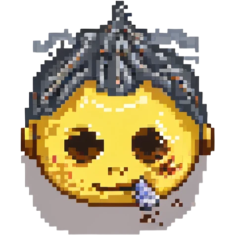 emoji with tired eyes and smoke emoji