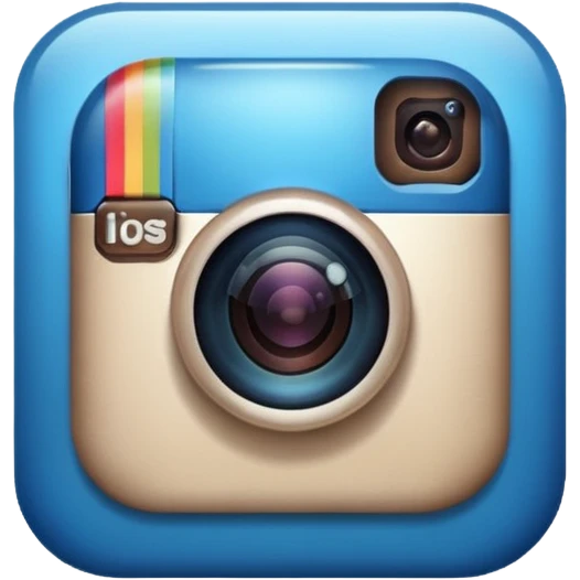 Badge Instagram bleu emoji