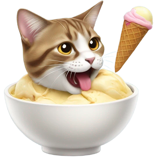 cat eating ice cream  emoji