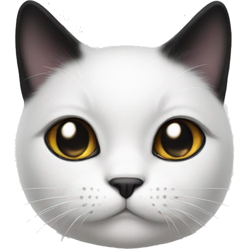 white cat with black ears and black spot on face around eyebrow  emoji