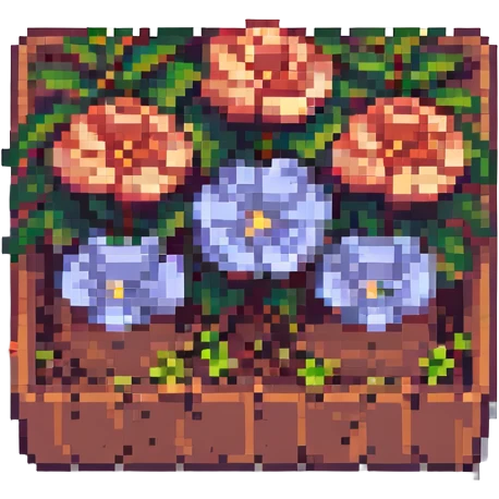 flower bed pixel art style emoji