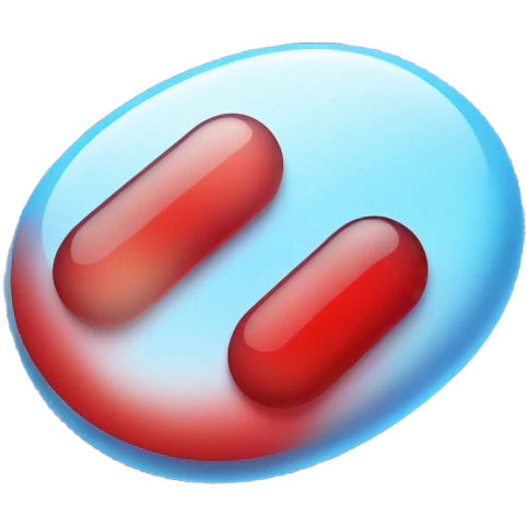 blue & RED TRANSLUCENT  pill emoji