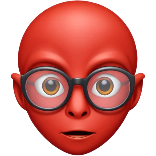 red alien with glasses emoji