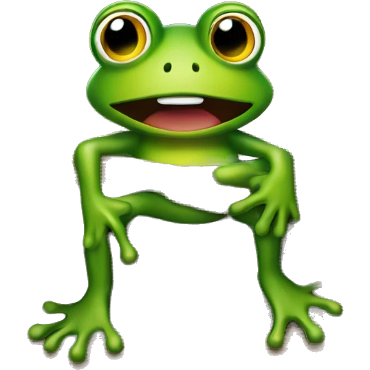 a frog in leather attire on a log emoji