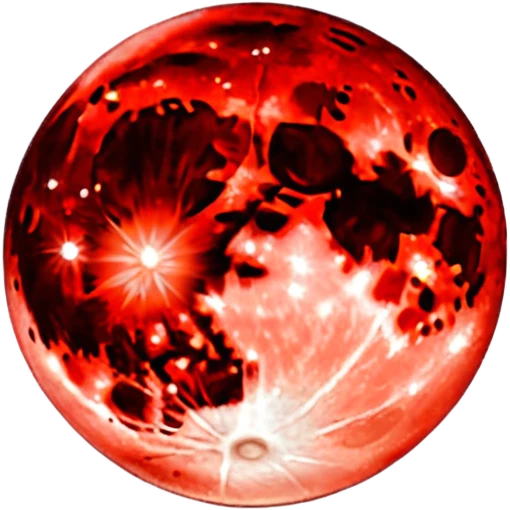 glitter red blood moon emoji