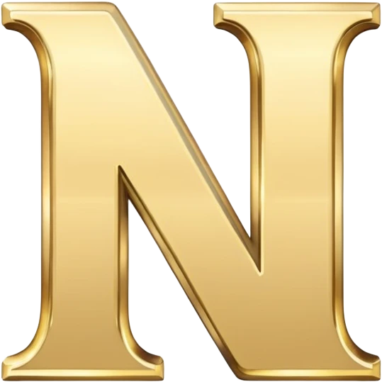 letter N in light gold emoji