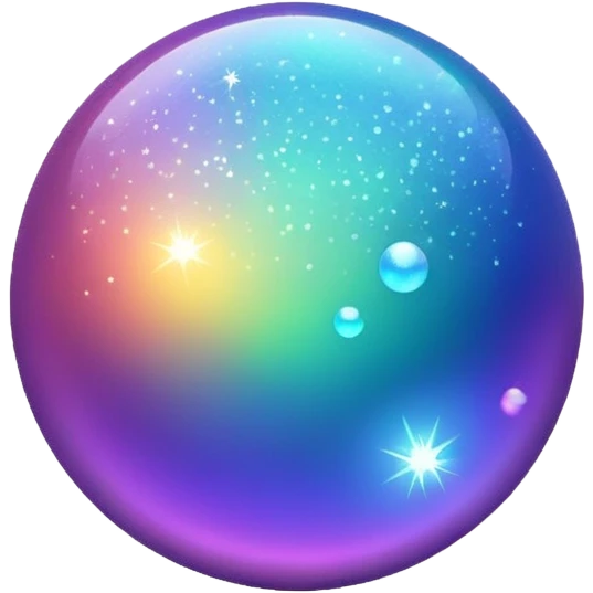 glitter shining floating spheres emoji
