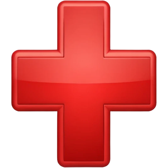 red medical cross symbol on a white3 background emoji