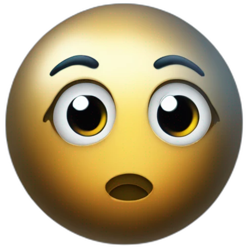 planet Mercury with a cartoon economic face with big beautiful eyes emoji