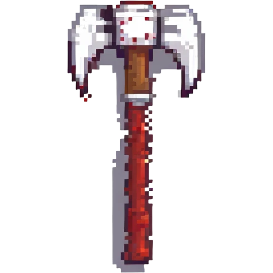 a bloody axe, pixel art style emoji