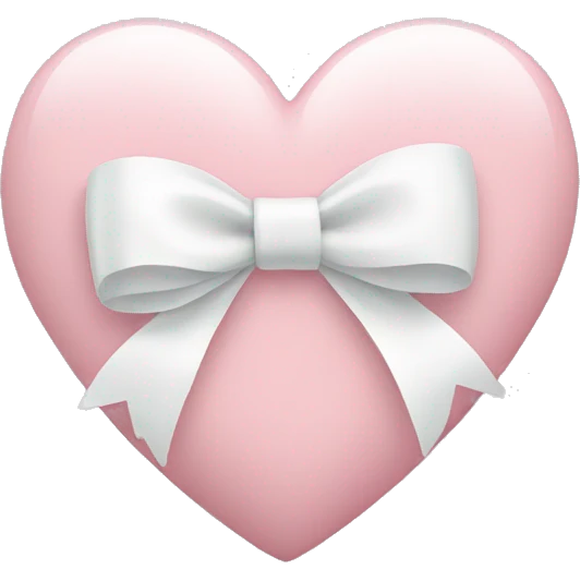 Pastel pink heart with white bow emoji