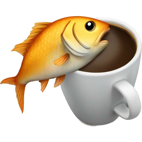 fish with coffee emoji