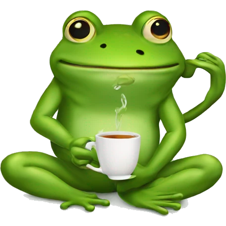 frog drinking tea emoji