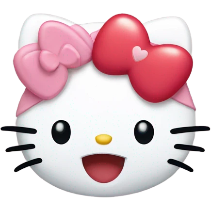 Hello kitty with heart eyes emoji