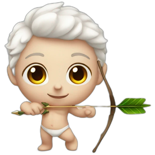 white skin cupid with arrow emoji