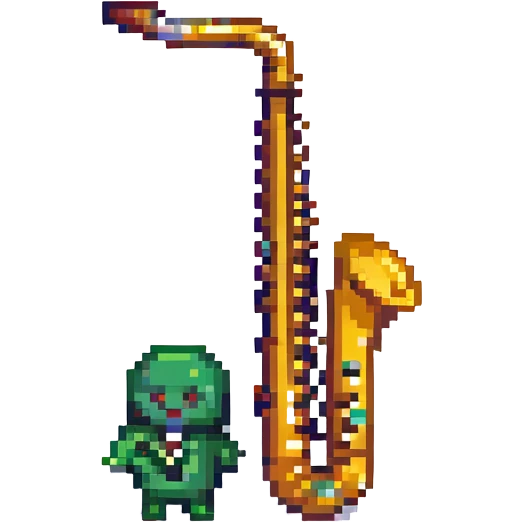jazzy energetic musical emoji pixel art style emoji