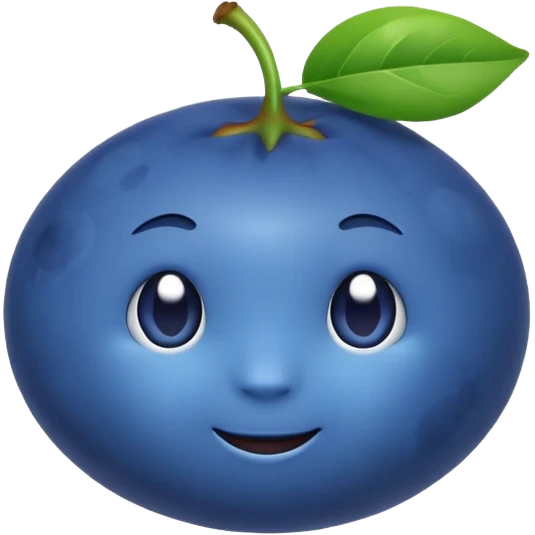 Un emoji fruit myrtille avec des feuilles emoji