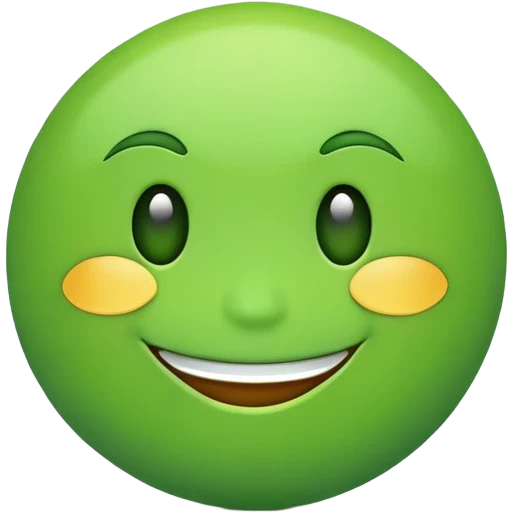 Green smile face emoji