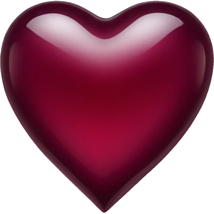 A burgundy glass heart  emoji