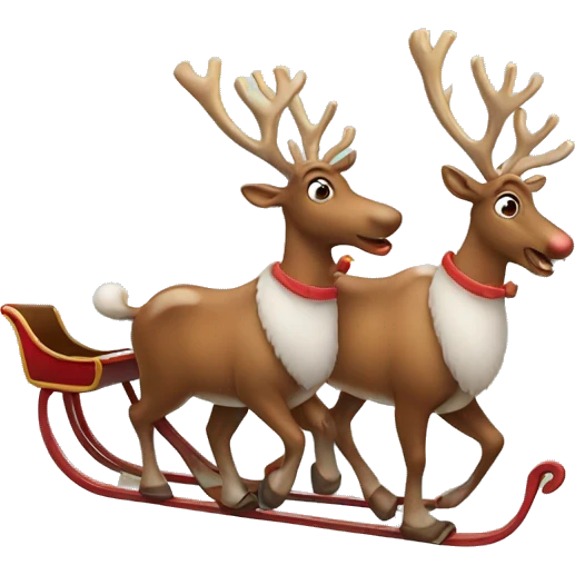 two reindeer pulling a sleigh emoji