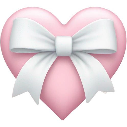 Pastel pink heart with white bow emoji