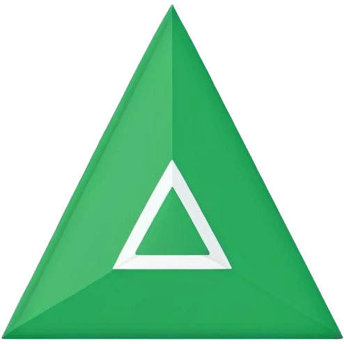 Emoji-style triangular flag, bright green, flat design, no folds or shading, simple and clean, minimalistic, centered on plain white or transparent background, high resolution emoji