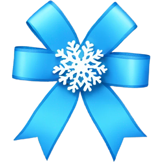 Blue ribbon with snowflake  emoji