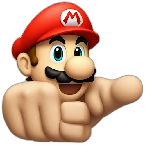 mario game finger pointing emoji