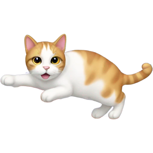 Cat sliding down rainbow emoji