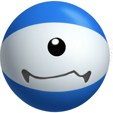 White tk mar in a blue ball emoji