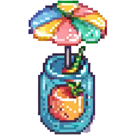 tropical drink with a tiny umbrella, vibrant colors emoji