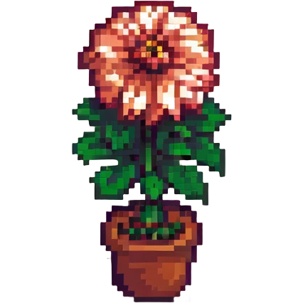 dahlia flower, pixel art, retro style emoji
