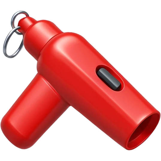 a-cartoon-style- plastic whistle Red colour  emoji